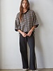 Tobi Knit Cardigan Stripe Top | Black