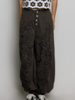 Floral Embroidered Twill Pant | Black
