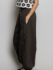 Floral Embroidered Twill Pant | Black