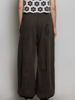 Floral Embroidered Twill Pant | Black