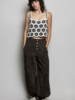 Floral Embroidered Twill Pant | Black