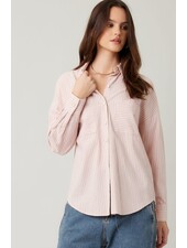 Sloan Striped Cotton Blouse | Pink