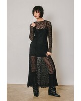 Lace Sculpted Maxi Dress | Black