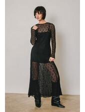 Lace Sculpted Maxi Dress | Black
