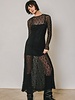 Lace Sculpted Maxi Dress | Black