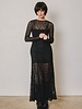 Lace Sculpted Maxi Dress | Black