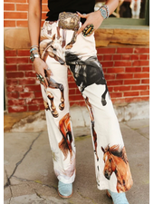 Vintage Running Horse Wide Leg Jean