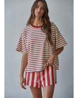 Landon Striped Tee | Red