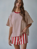 Landon Striped Tee | Red
