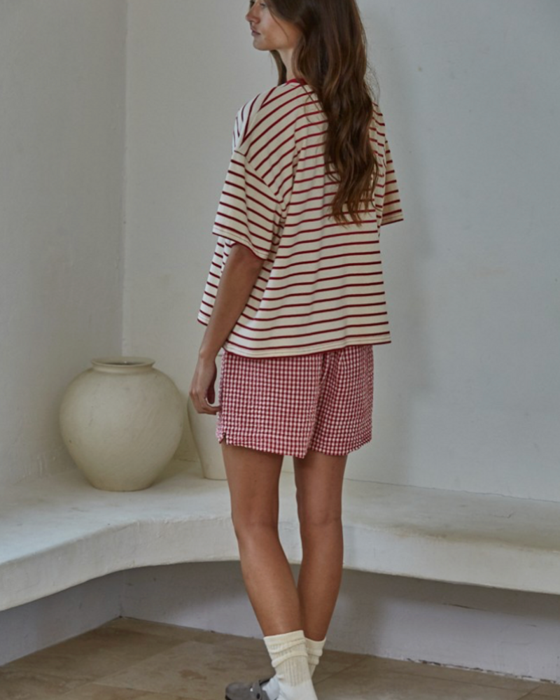 Landon Striped Tee | Red