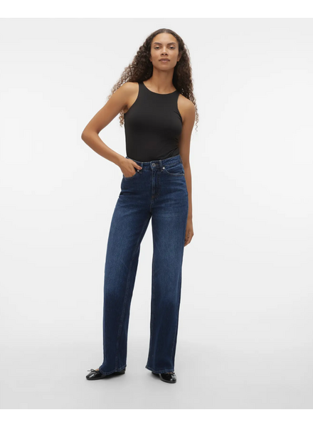 Vero Moda Tessa Wide Leg Jean | Deep Blue 34" Inseam
