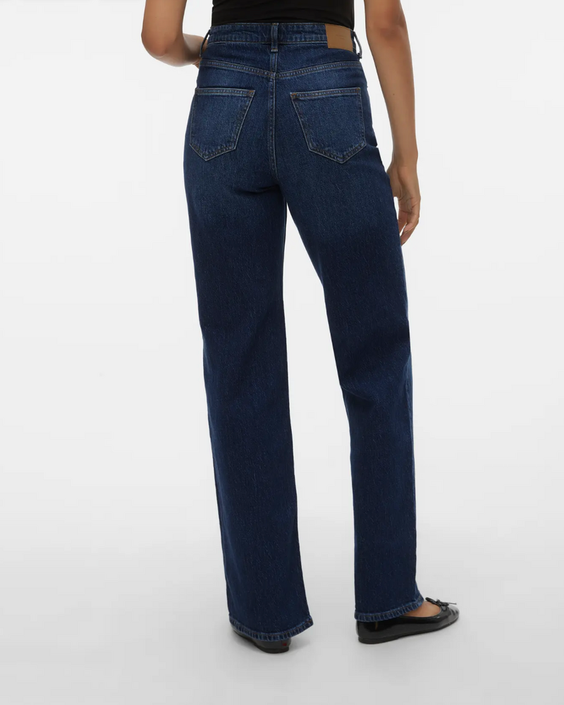 Vero Moda Tessa Wide Leg Jean | Deep Blue 34" Inseam
