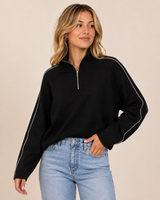 Vero Moda Saba Zipper Pullover | Black