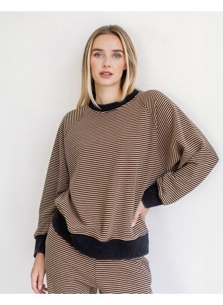 Striped Crew | Black/Tan