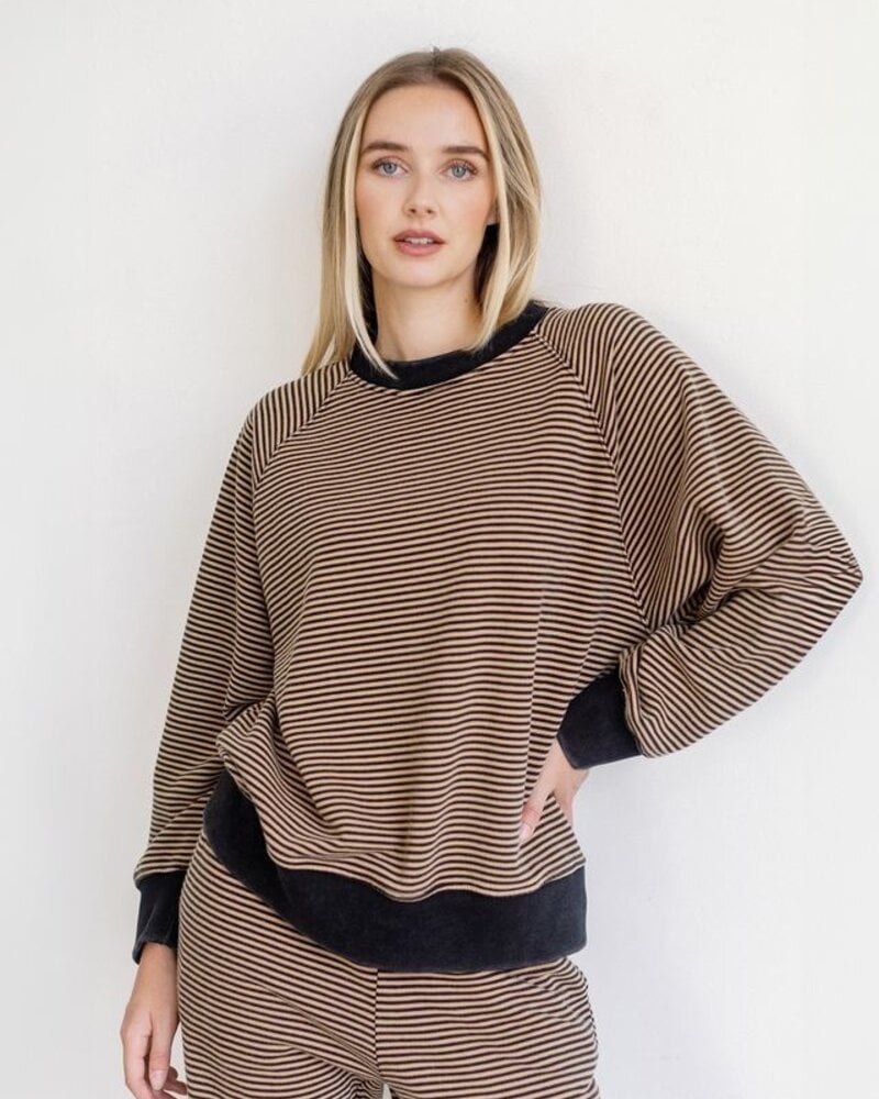 Striped Crew | Black/Tan