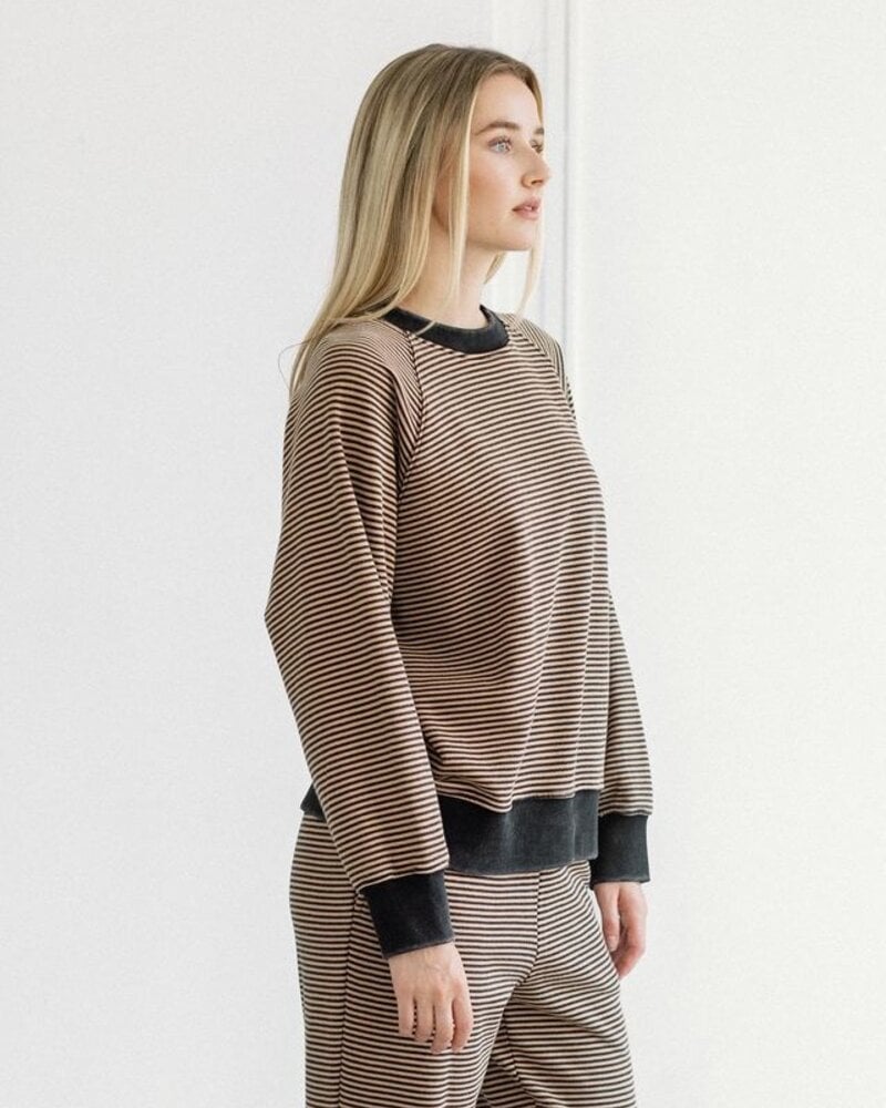 Striped Crew | Black/Tan