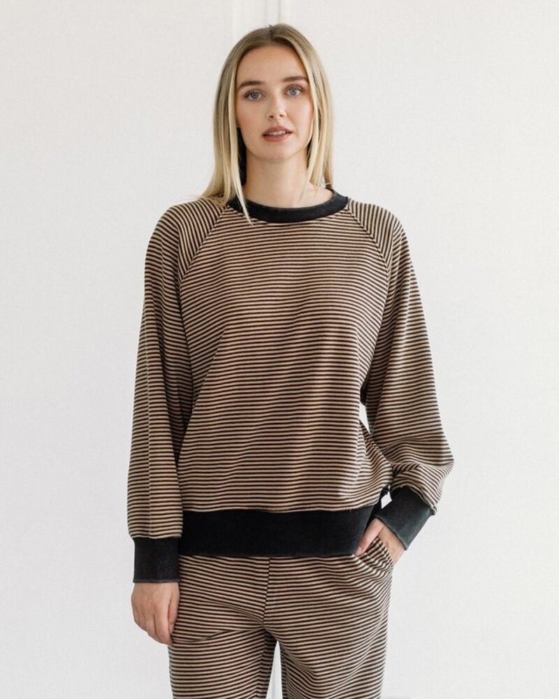 Striped Crew | Black/Tan