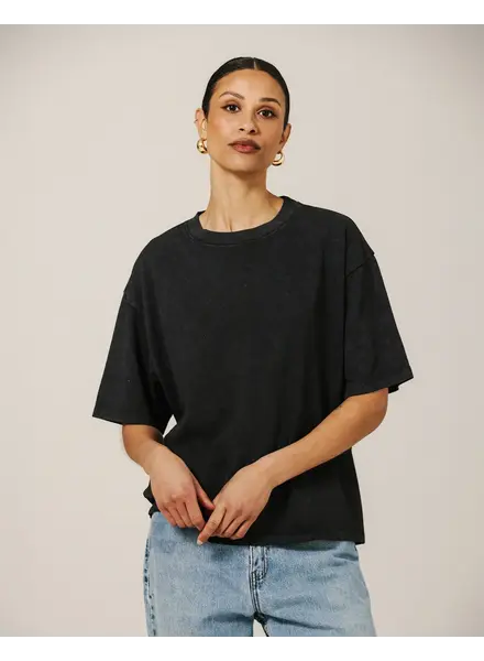 Boxy Tee | Washed Black