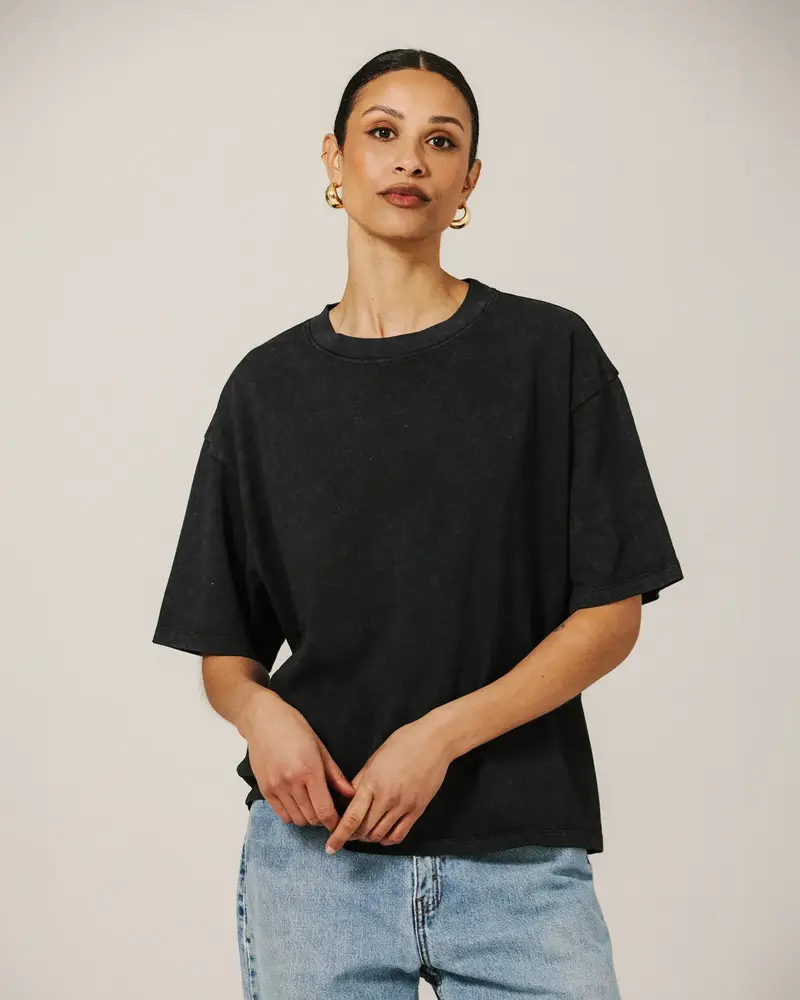 Boxy Tee | Washed Black