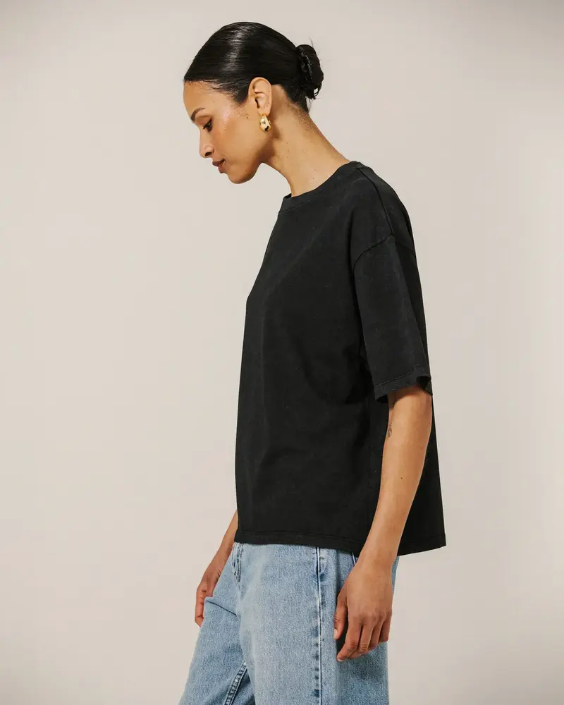 Boxy Tee | Washed Black