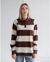 Stripe Rugby Polo | Brown