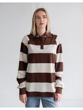 Stripe Rugby Polo | Brown