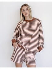 Striped Crew | Brown/Cream