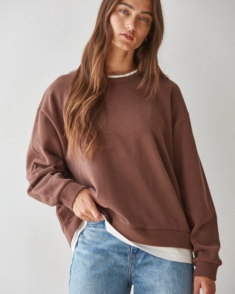 Always On Crew Pullover | Brown
