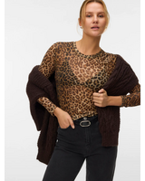 Vero Moda Lova Mesh Top | Leopard