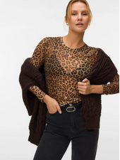 Vero Moda Lova Mesh Top | Leopard