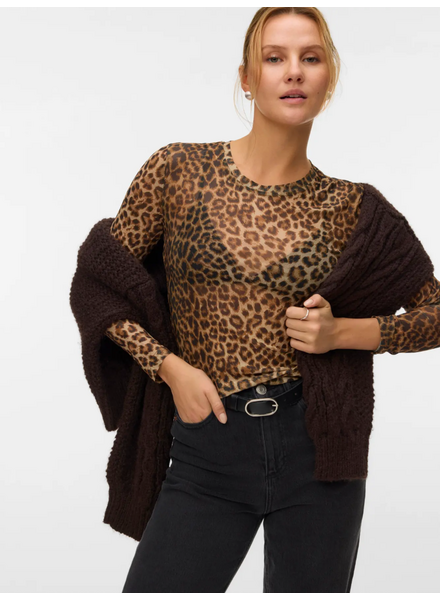 Vero Moda Lova Mesh Top | Leopard