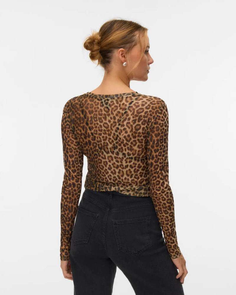 Vero Moda Lova Mesh Top | Leopard