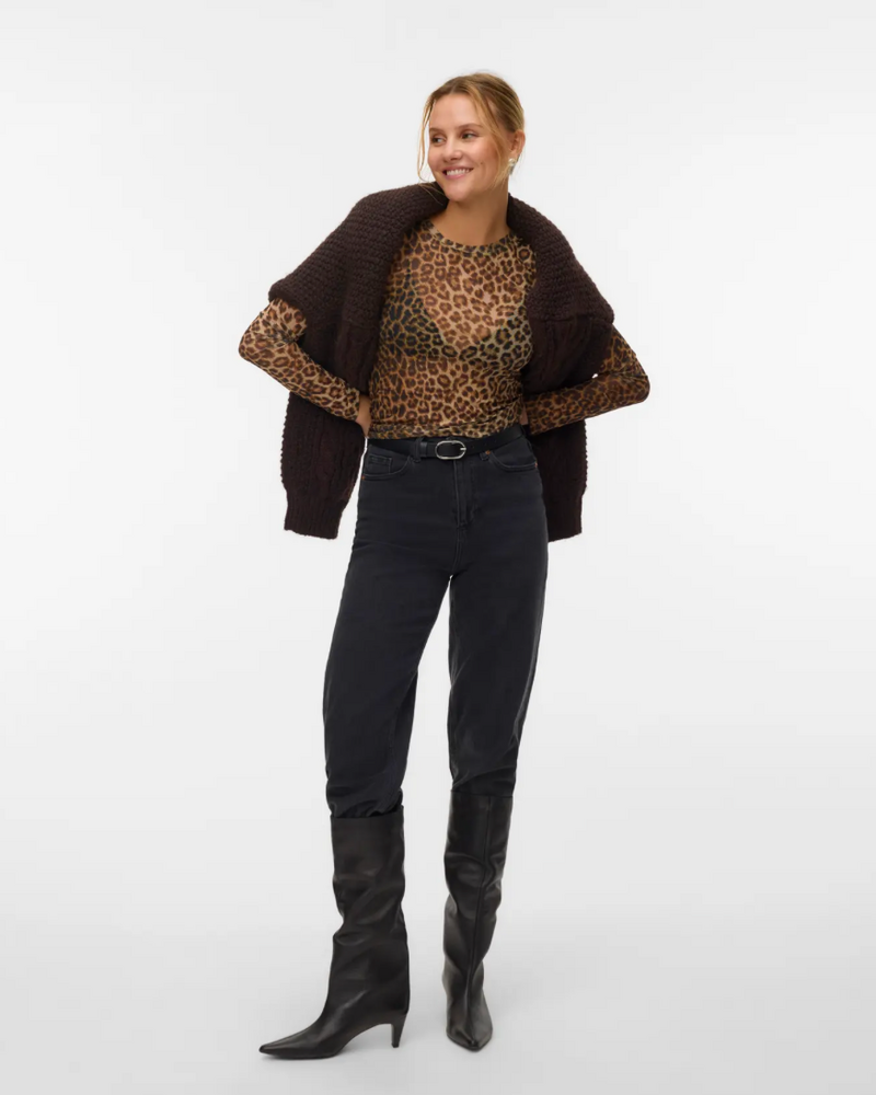 Vero Moda Lova Mesh Top | Leopard