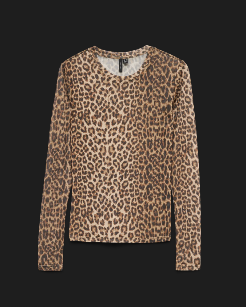 Vero Moda Lova Mesh Top | Leopard