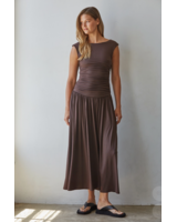 Luna Ruched Dress | Chocolate