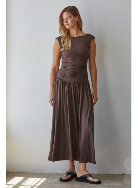 Luna Ruched Dress | Chocolate