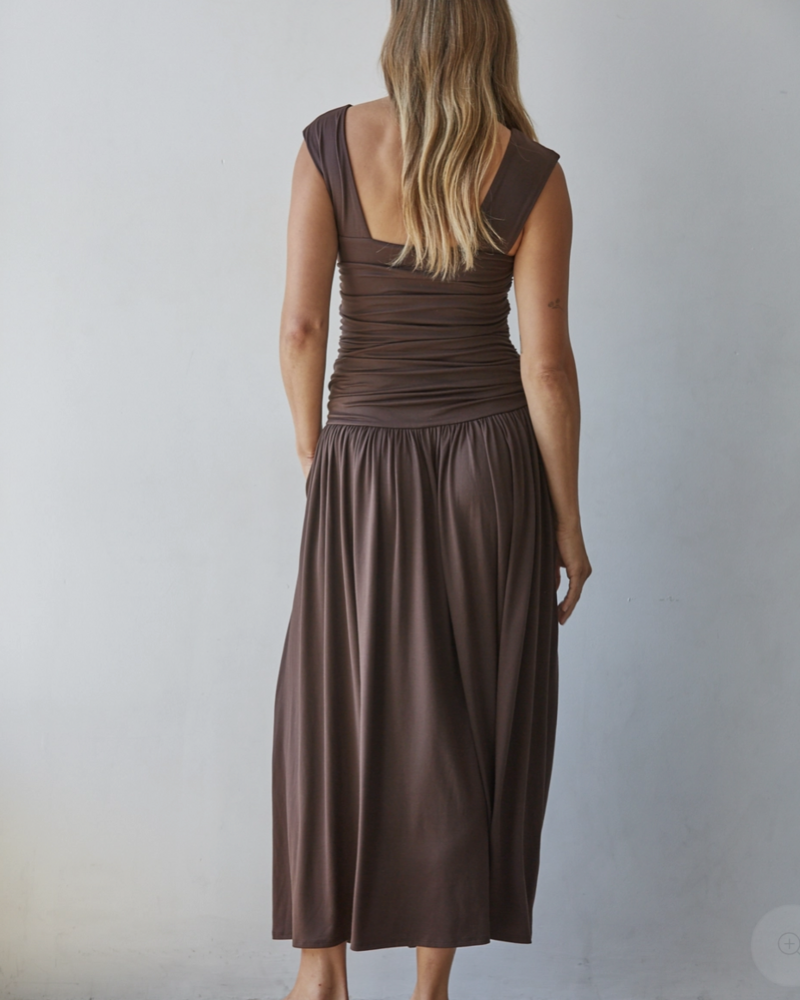 Luna Ruched Dress | Chocolate