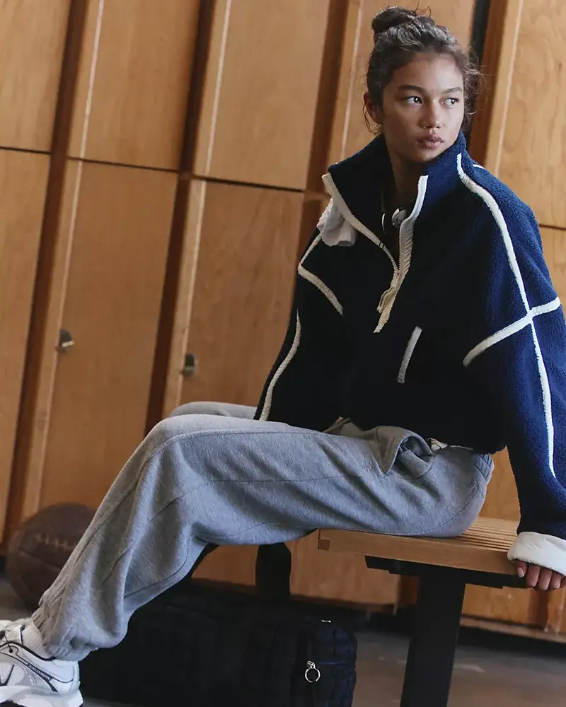 Free People Mountain High 1/2 Zip Fleece | Navy