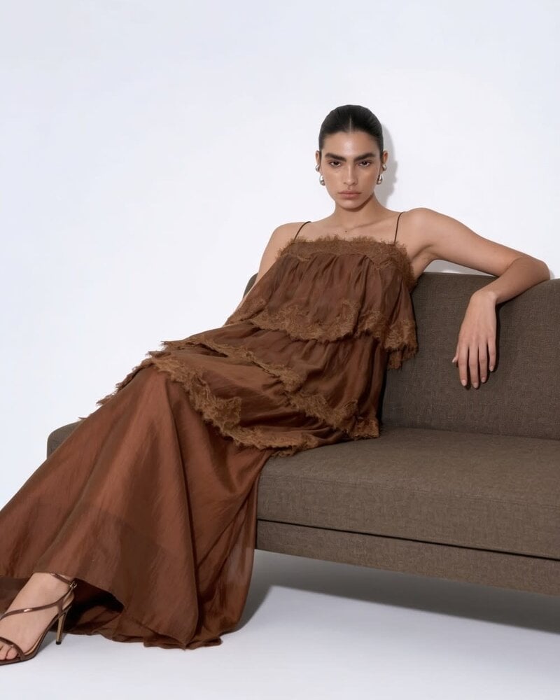 Stella Tiered Lace-trimmed Maxi Dress