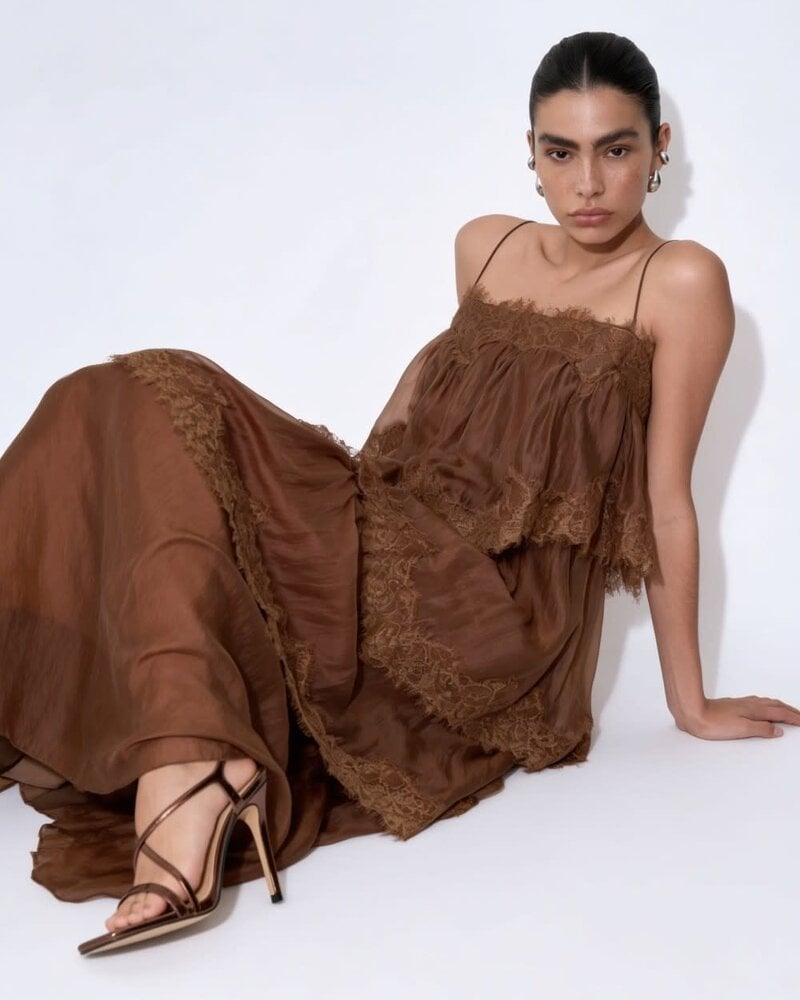 Stella Tiered Lace-trimmed Maxi Dress