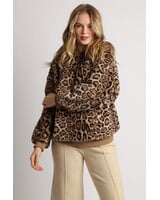 Leopard  One Size Crewneck Sweater | Taupe