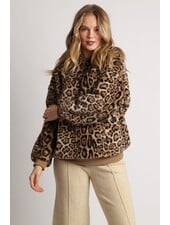 Leopard  One Size Crewneck Sweater | Taupe