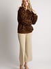 Leopard  One Size Crewneck Sweater | Brown