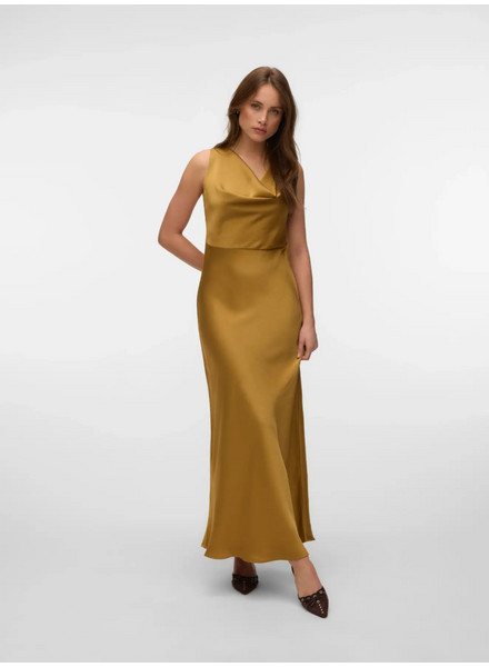 Vero Moda Maika Tie Maxi Dress | Pale Gold