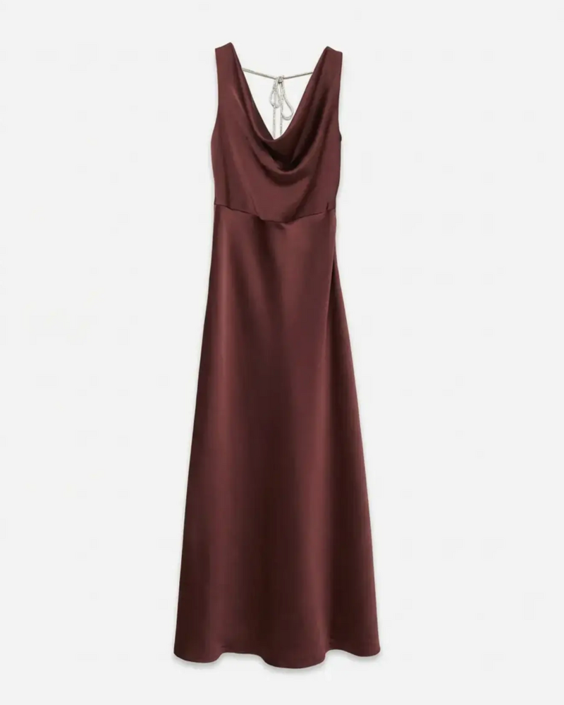 Vero Moda Maika Tie Maxi Dress | Maroon