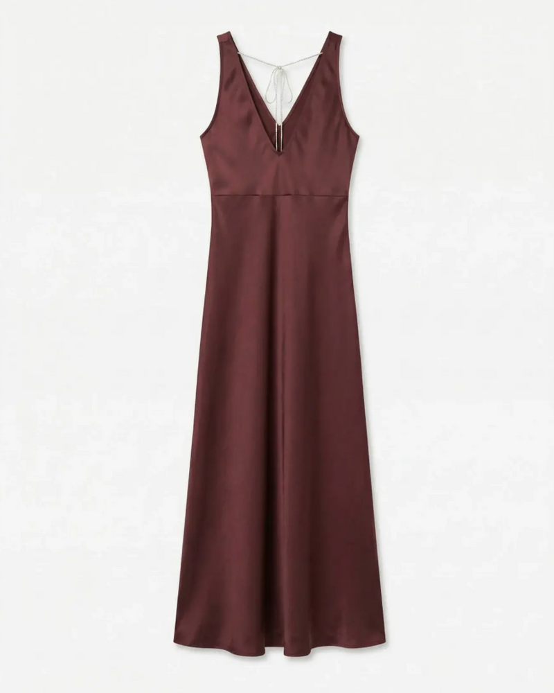 Vero Moda Maika Tie Maxi Dress | Maroon