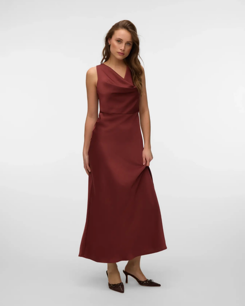 Vero Moda Maika Tie Maxi Dress | Maroon