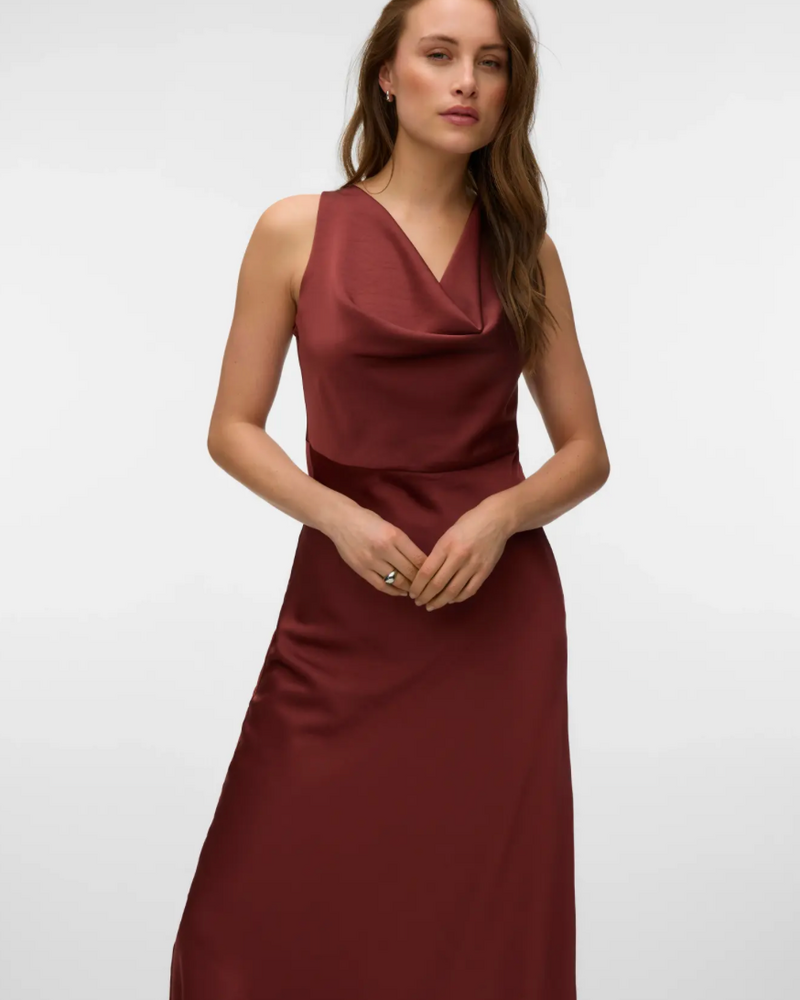 Vero Moda Maika Tie Maxi Dress | Maroon