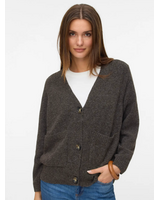 Vero Moda Boom Button Cardigan | Chocolate