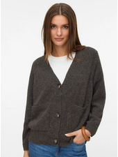 Vero Moda Boom Button Cardigan | Chocolate
